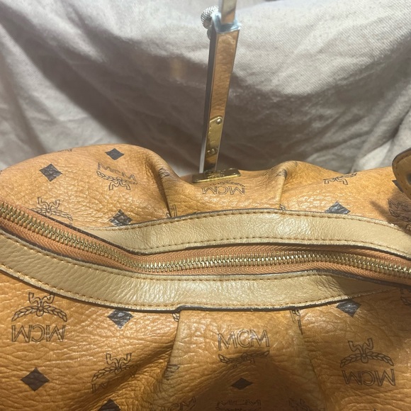MCM Cognac Visetos Coated Canvas Hobo - Picture 6 of 15